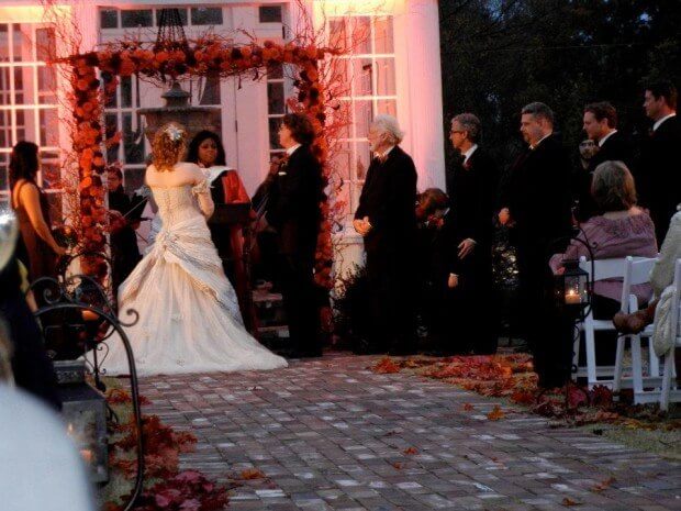 Glenda and Rusty at the altar
