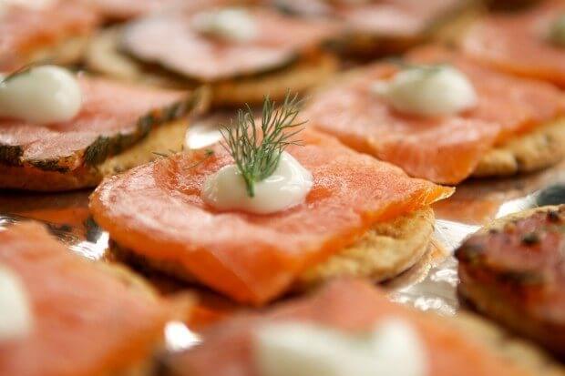 Costco appetizers include sushi-grade salmon ... yum!