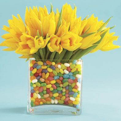 A colorful and easy twist on the traditional flower arrangement.