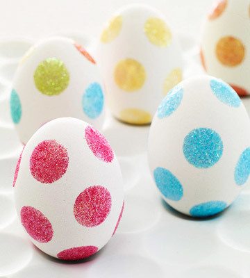 Polka Dot Easter Eggs... super cute and without all the mess