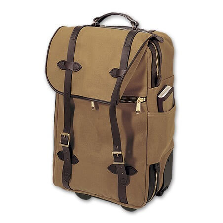 Wheeled carry-on bag in Tan, $545.