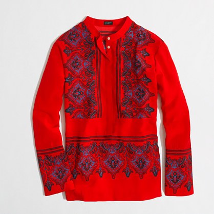 J. Crew Paisley Tunic, on sale for $44.99