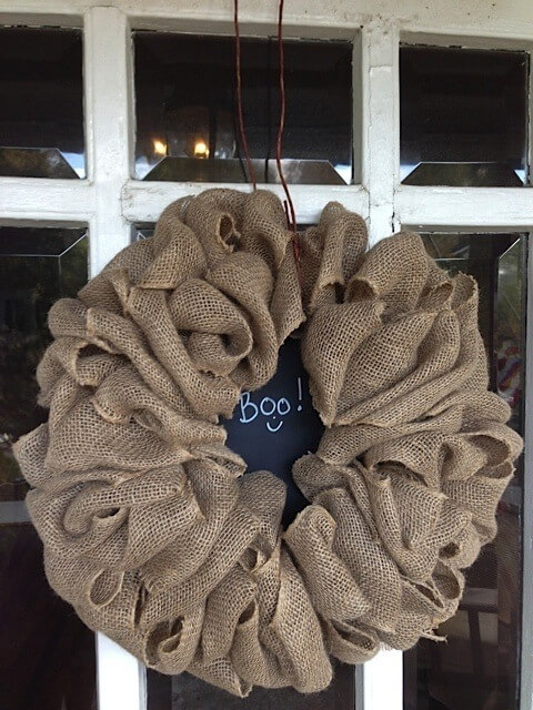 Cute Halloween Burlap Wreath