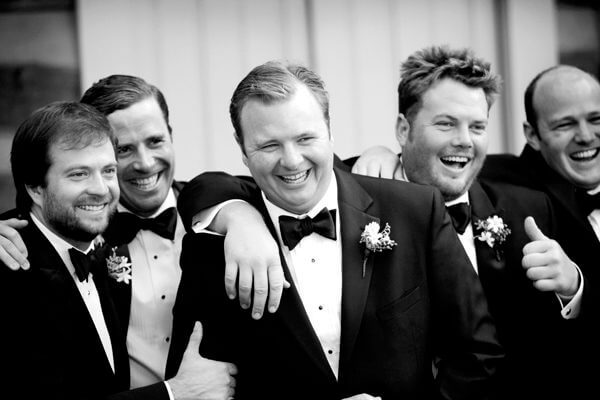 Steve and his groomsmen, most of them polo players, have some fun before the weddings begins. 