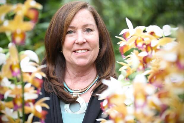 Mary Pat Matheson, President & CEO of Atlanta Botanical Garden, in Fuqua Orchid Center.