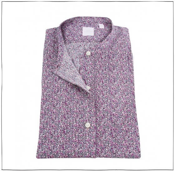 Ann Mashburn Tuxedo Button Down in Purple Pepper Liberty 