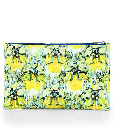 Mary Katrantzou Embellishment-Printed Leather Pouch, $860. At Saks Fifth Avenue.
