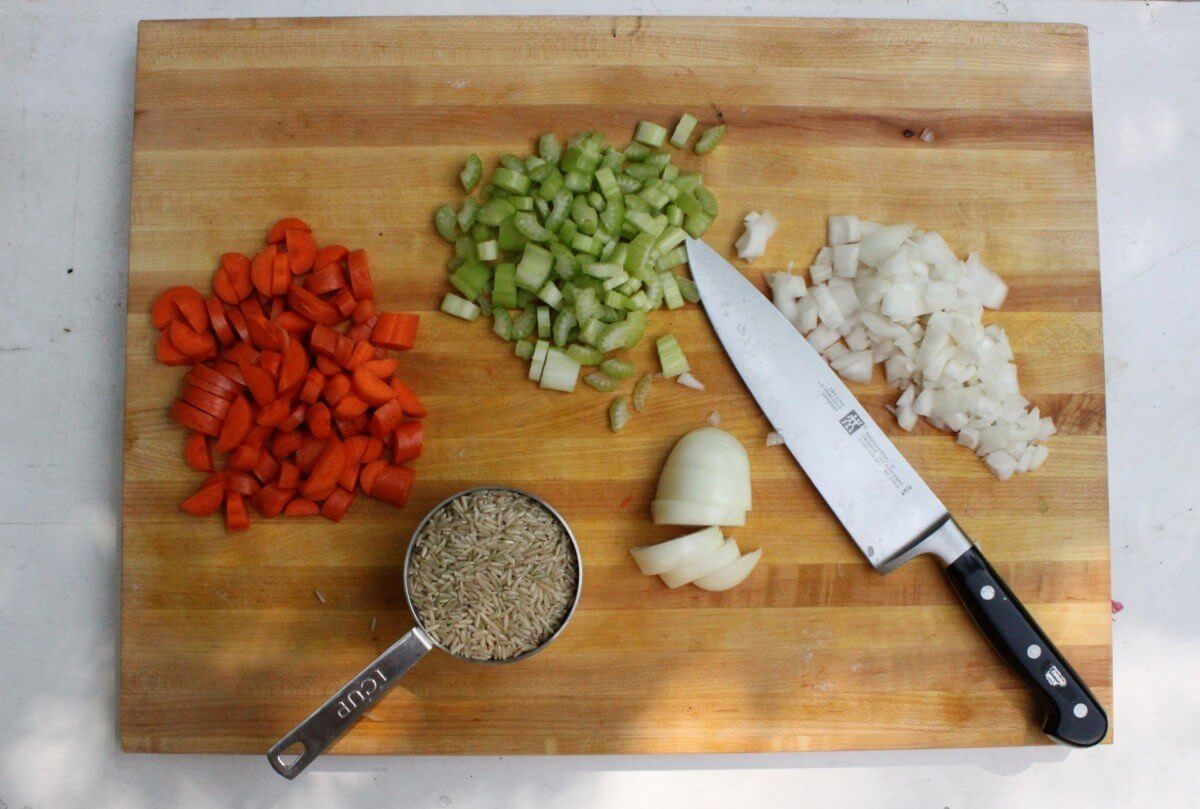 Ingredients for One Pot Chicken and Rice is so easy and your house will smell amazing!