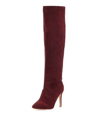 Red suede over the knee boots by Joie, sold for $575 at Neiman Marcus. Click here for purchase.