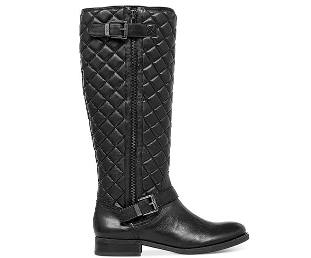 Vince Camuto's black quilted leather boot is sold at Macy's for $178.99. Click here for purchase. 