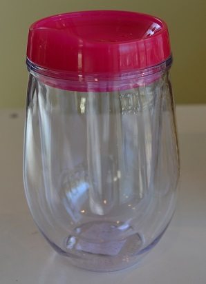 Bev to Go, wineglasses sold at Monkee's of Louisville for $14 each.