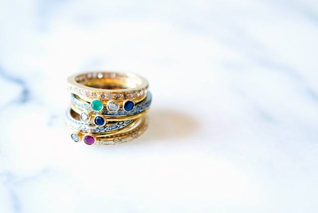 Beautiful hand made stacking rings from Ex Voto Vintage.