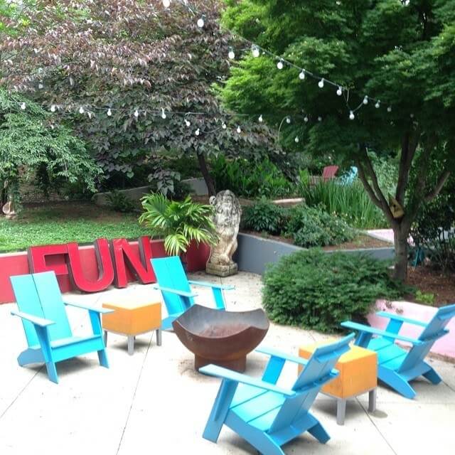 The back patio of Urban Oasis truly reflects the overall spirit of the property.|Image credit Urban Oasis