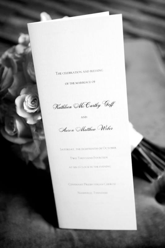 brochure for the wedding