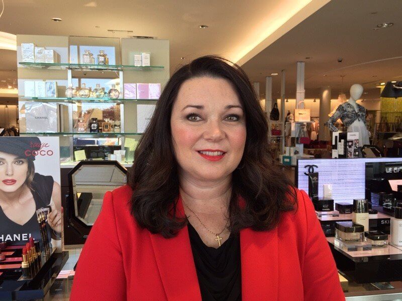 Rebecca Stallings models gorgeous makeup for the 50+ age group.