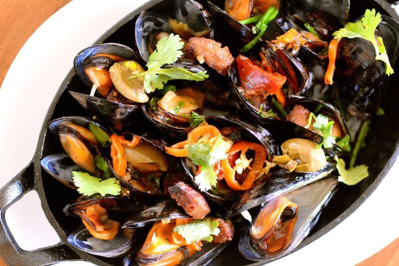 Mussels are a seasonal item sure to delight the seafoood lover.