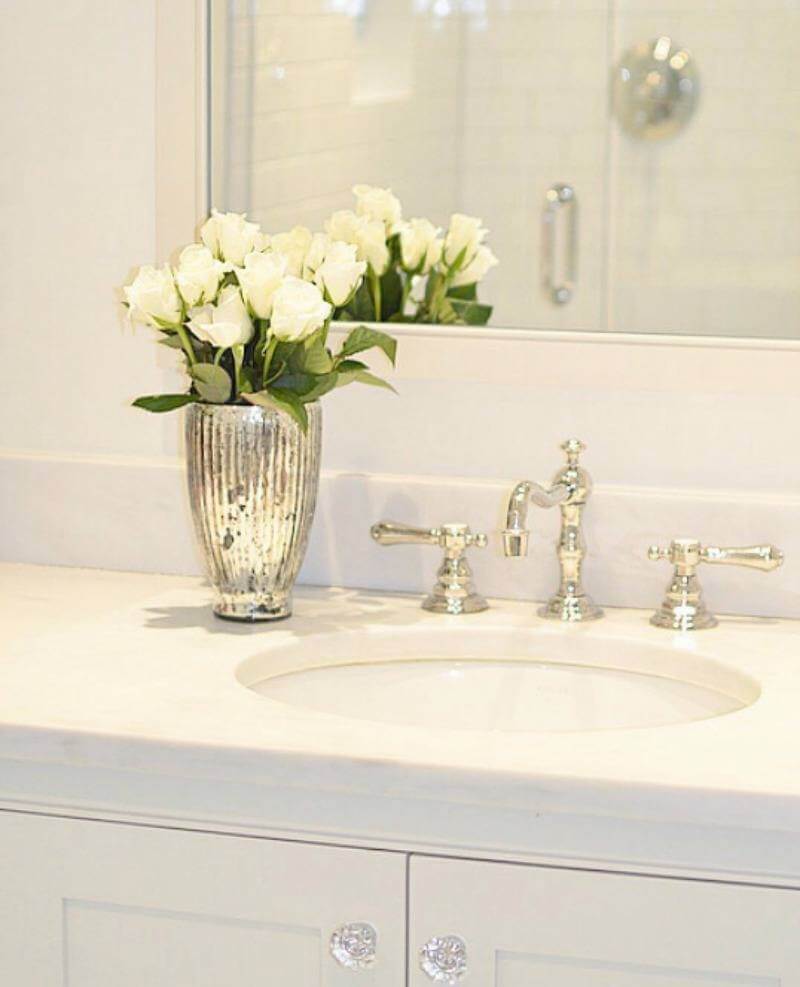 The bathroom is the perfect place for a fresh bouquet.