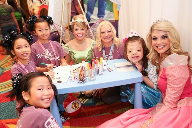 These princesses enjoy some playtime at the Bert's Big Send-Off Party before departure for Orlando. 