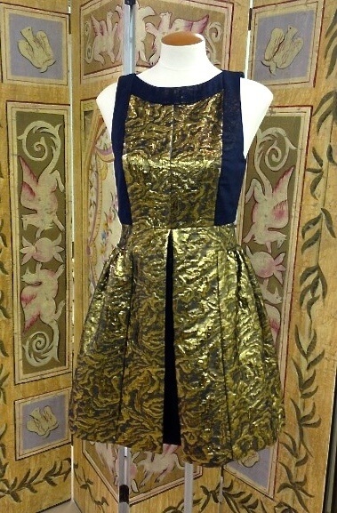 What a great gold and blue dress from Private Label!