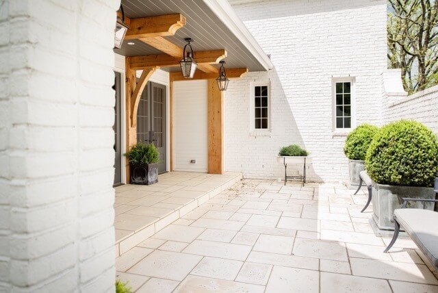 The entry courtyard gets lots of sun is a great place to receive guests.