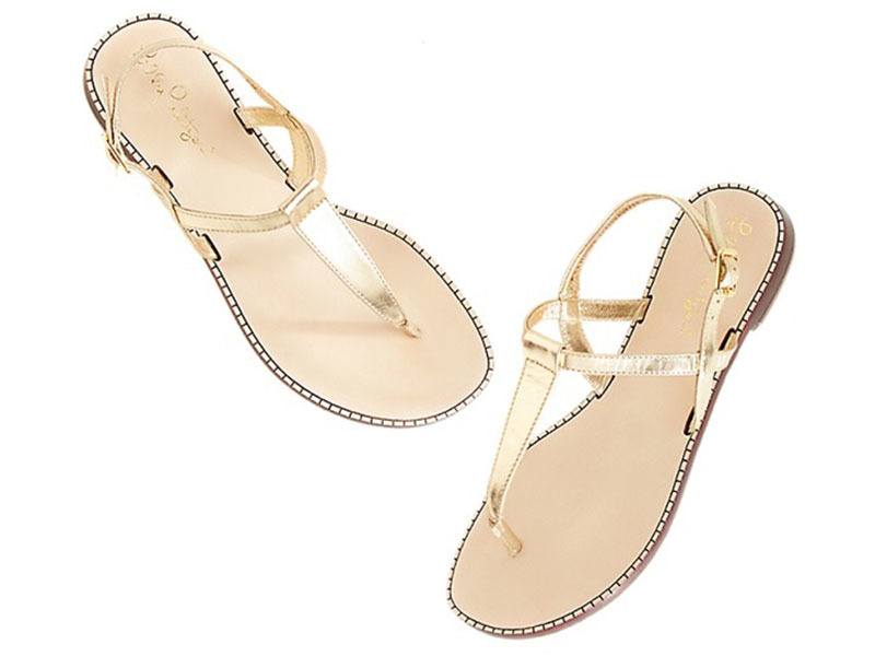 Lilly Pulitzer Jackie sandal in Gold Metallic, $98 at The Pink Door | Image courtesy of The Pink Door