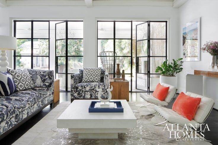Steel and glass windows in the living area Gorgeous! Just one of many steel and glass windows featured today!