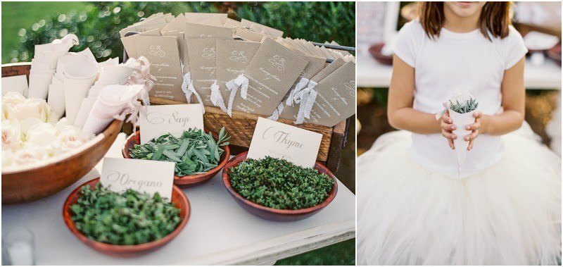 Each herb represents a different wish for the couple