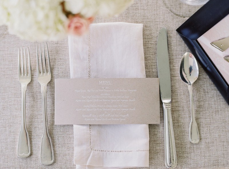 Place setting with menu card - love the natural tones