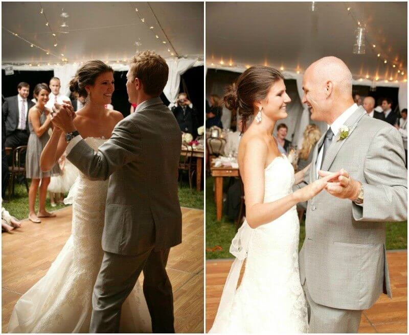 First dance with the groom and her father before the night kicked off