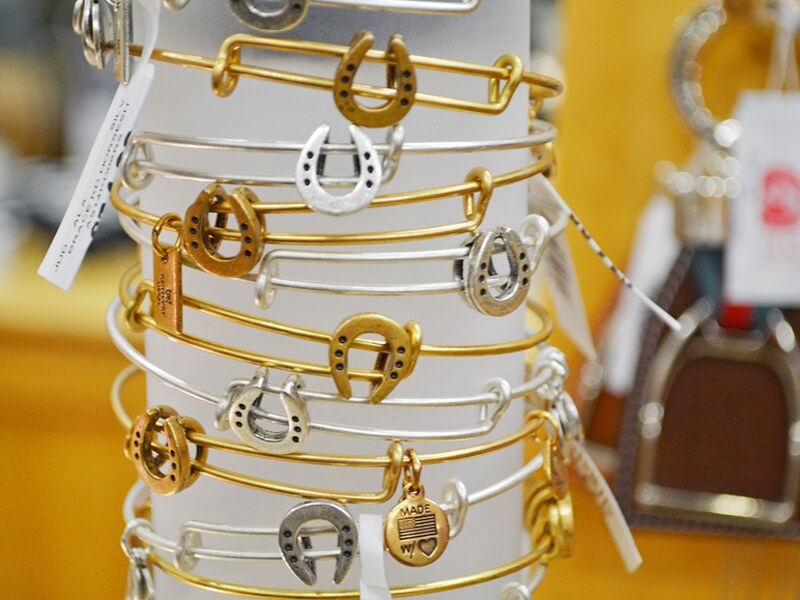 Kentucky Derby Museum Gift Shop for Derby Shopping:Alex and Ani horseshoe bracelets.