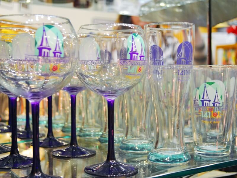 Kentucky Derby Museum Gift Shop for Derby Shopping:Kentucky Derby official wine glasses for $38 each.
