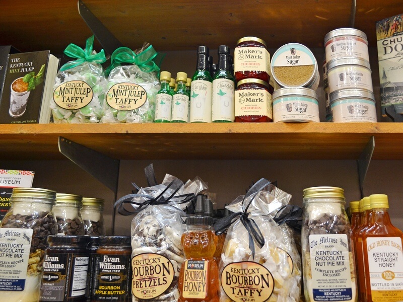 Kentucky Derby Museum Gift Shop for Derby Shopping:Assorted Kentucky made food products.