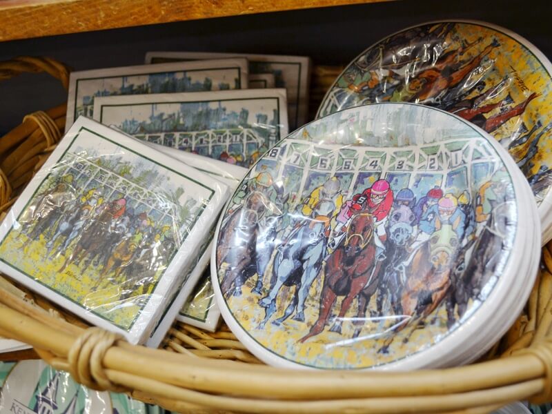 Kentucky Derby Museum Gift Shop for Derby Shopping:Paper plates and napkins in Derby theme. Plates are $6.95 and napkins are $5.25.