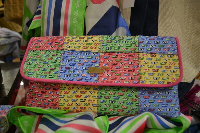 Kentucky Derby Museum Gift Shop for Derby Shopping:Vineyard Vines patchwork clutch for $125.