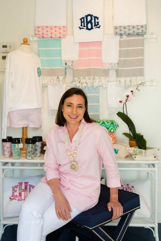 When she isn't busy creating monograms or helping customers, Crystal Baker searches the country for unique items to personalize.