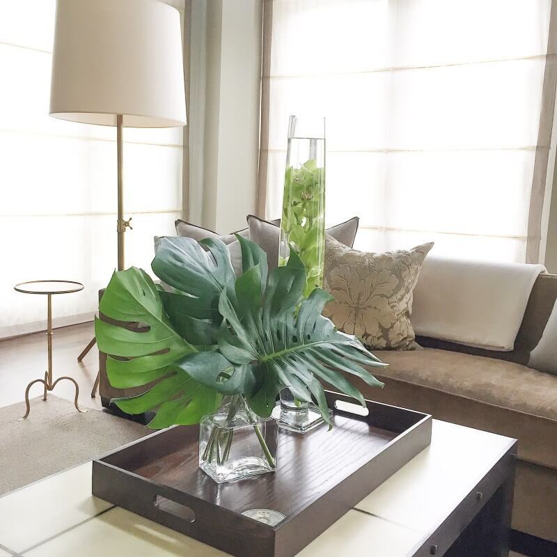 Chad always recommends using real elements, as opposed to artificial decor, for a truly natural finish.