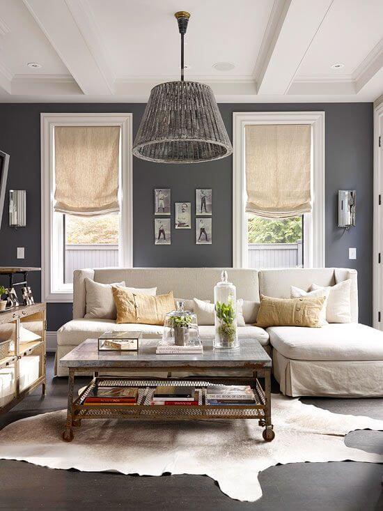 Gray can be a dynamic wall color choice, especially when paired with white furniture.