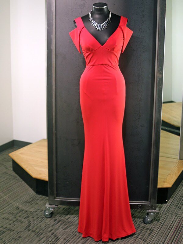 You're sure to turn heads in this hip-hugging red dress from Flip!