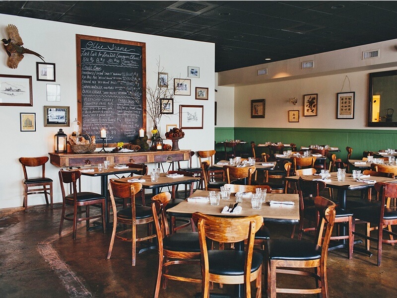 A focal point in the restaurant is the ever-changing chalk board which displays the daily specials.