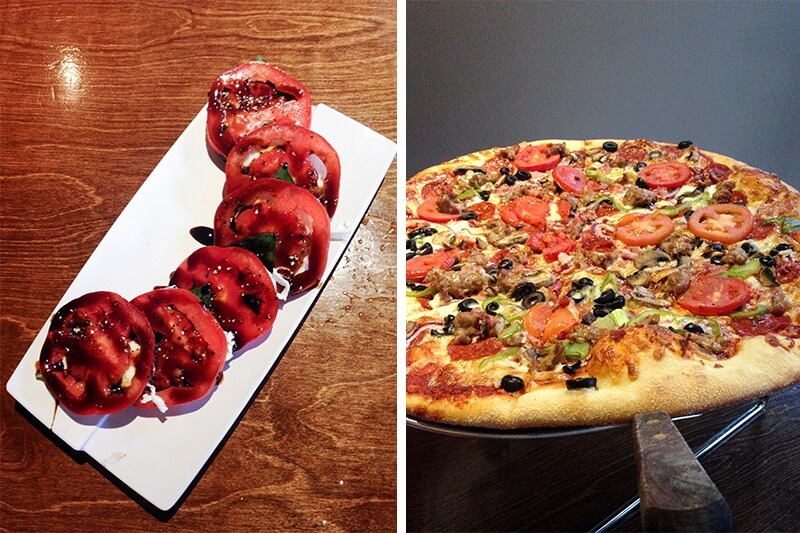 The Post Caprese Salad and Lone Wolf Pizza