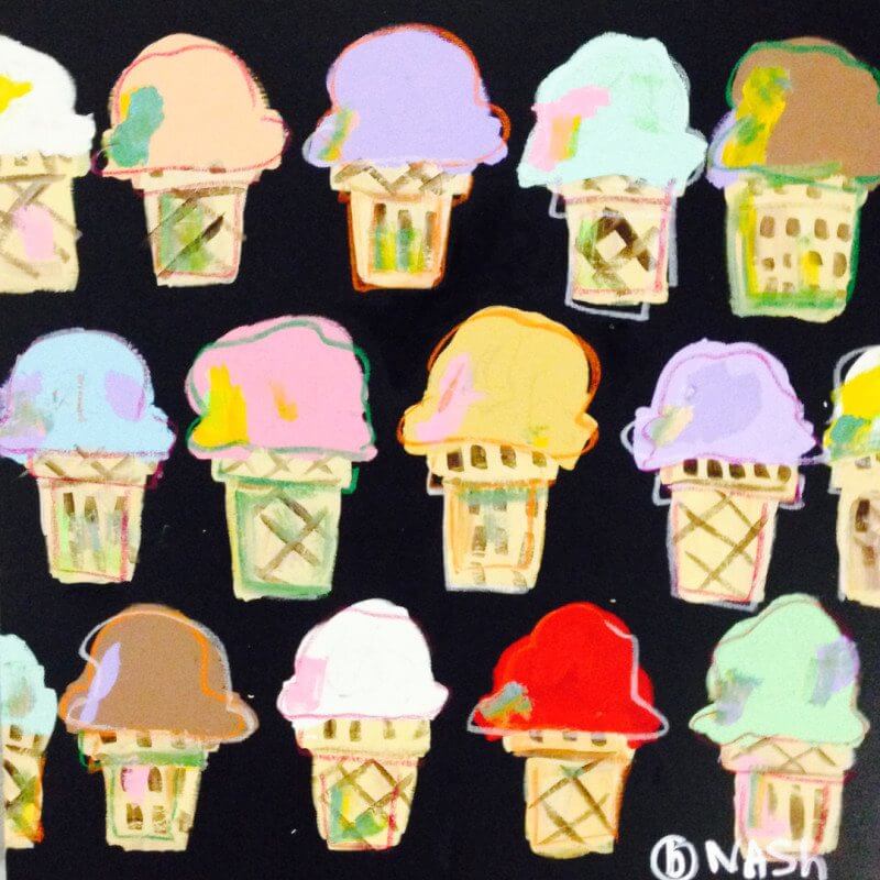 Brian Nash, Cones, acrylic on canvas, 30 x 30 inches