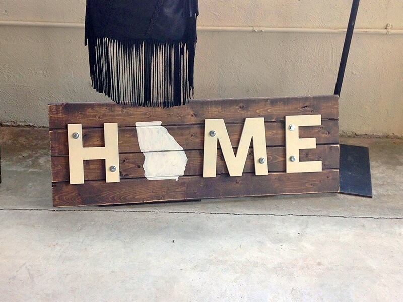 Home sign, $68 at <a href="" target="_blank">Crafted Westside</a>