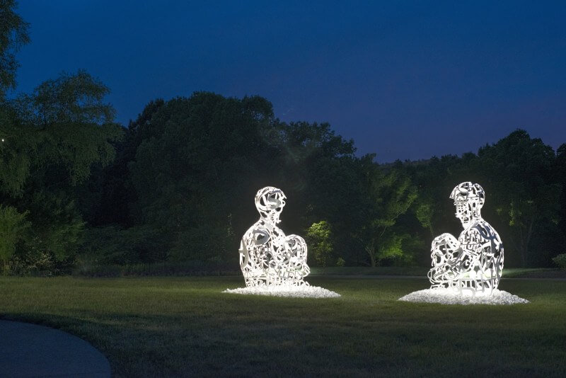 Jaume Plensa's The Soul of Words is magnificent at night!