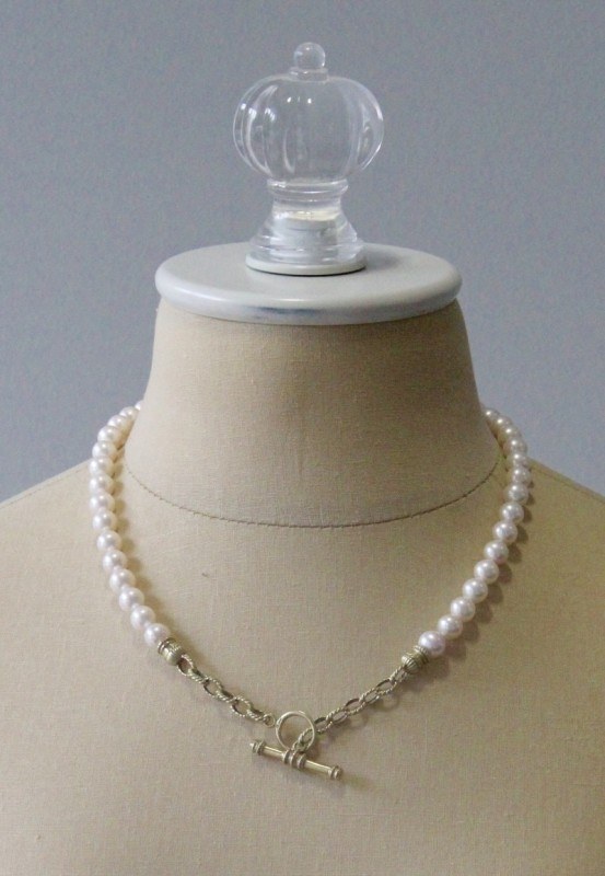 Give a pearl necklace new life by adding a mystery chain and extender.
