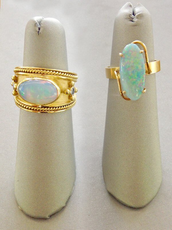 This photo shows how a ring can be totally transformed by a new setting.