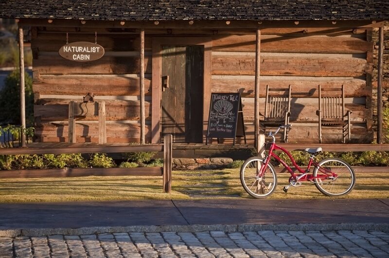 The naturalist cabin at Russell Crossroads in Lake Martin, AL