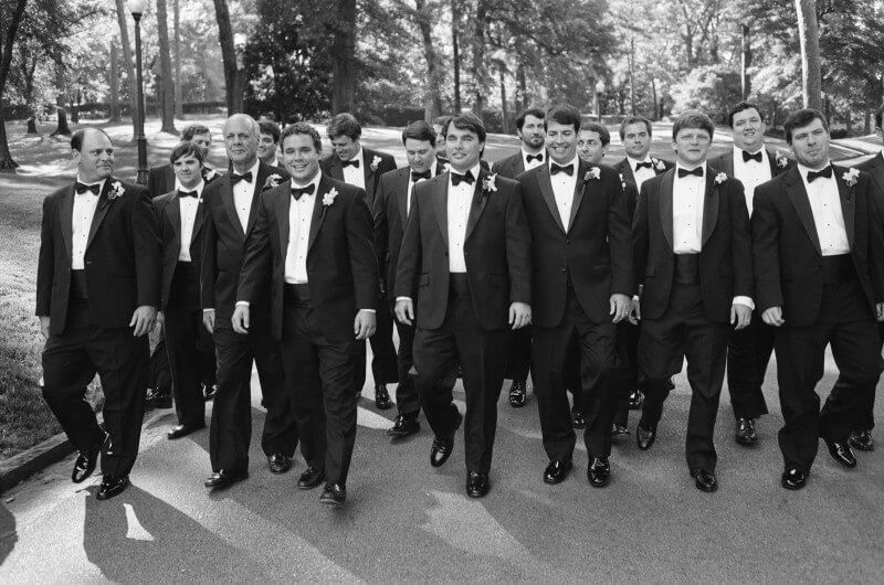 With a large family, it can be hard to pair down the number of groomsmen!