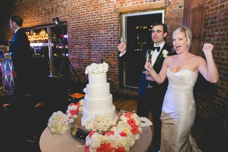 Bride and groom ready to party!
