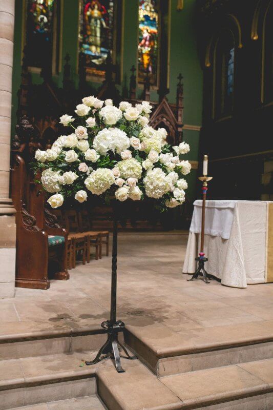Beautiful flowers at the altar