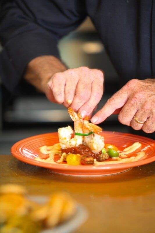 The "corn" based dinner party featured this lovely shrimp dish. Grannis Photography